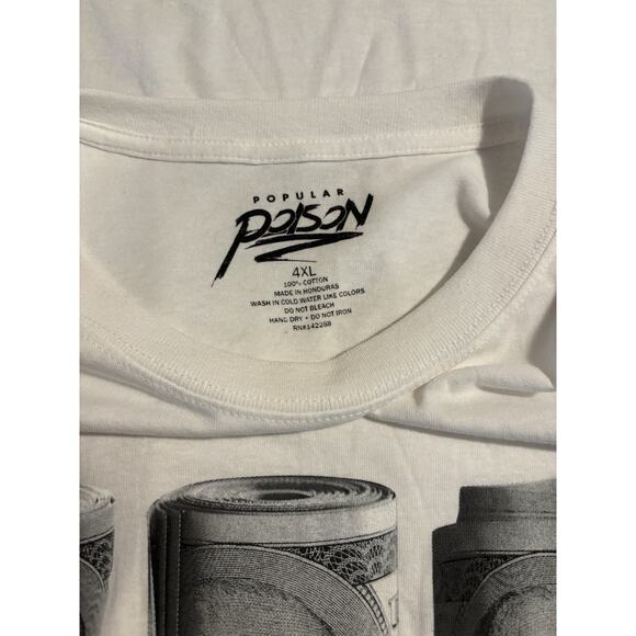 NWT Popular Poison Men's Plus Size Never Broke Again White T-Shirt Size 4XL - Picture 3 of 4